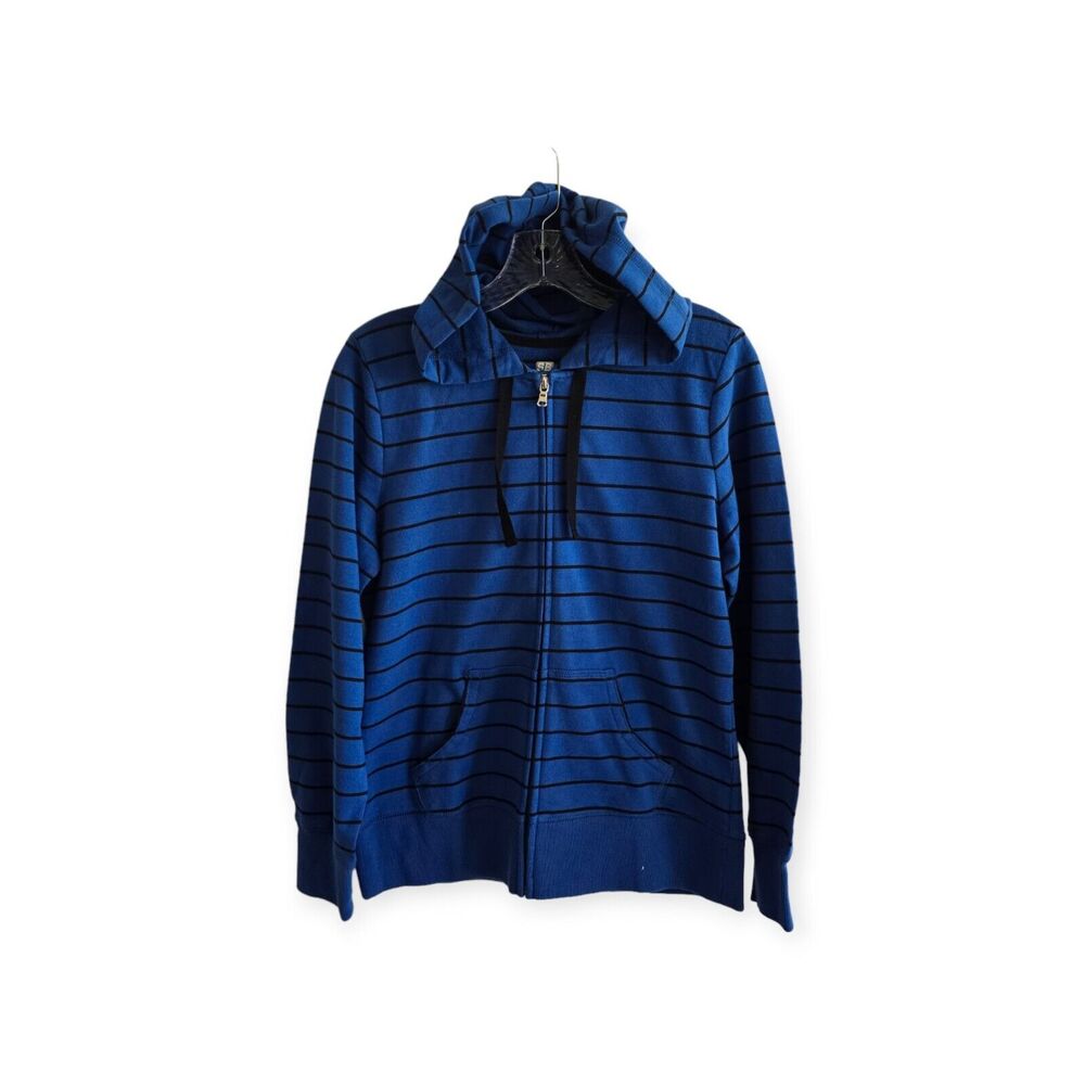 SJB Active Blue Striped Long Sleeve Sweatshirt With Hoodie Size S